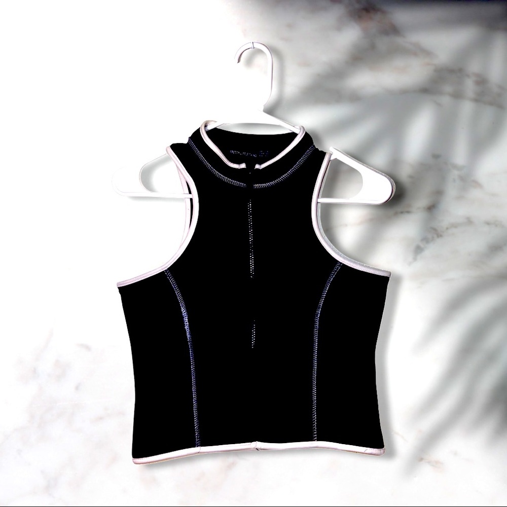 NEW PrettyLittleThing Black Zipper Top